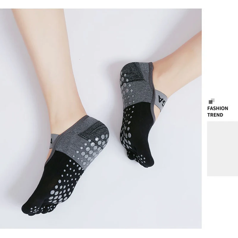 3 paires de chaussettes de yoga pour femmes, chaussettes d'hiver à cinq doigts, dos nu, antidérapantes, poignée en silicone, coton, pilate, course à pied, danse 3 paires de chaussettes de yoga pour femmes, chaussettes d'hiver à cinq doigts, dos nu, antidérapantes, poignée en silicone, coton, pilate, course à pied, danse