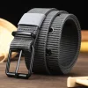 ceinture en toile poreuse avec oeillet pour hommes et femmes, ceinture chimjeans avec broche pour sports de plein air