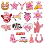 Patch brodé de Cowgirl, tissu sur le thème rose, Appliques Yee Haw Howdy, fer sur Badge, décoration personnalisée pour Costumes de fête