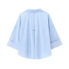 chemisier kimono doux pour femmes, col en v, simple boutonnage, manches au poignet, chemise ample, bureau, y2k, haut surdimensionné, orange, automne 2025