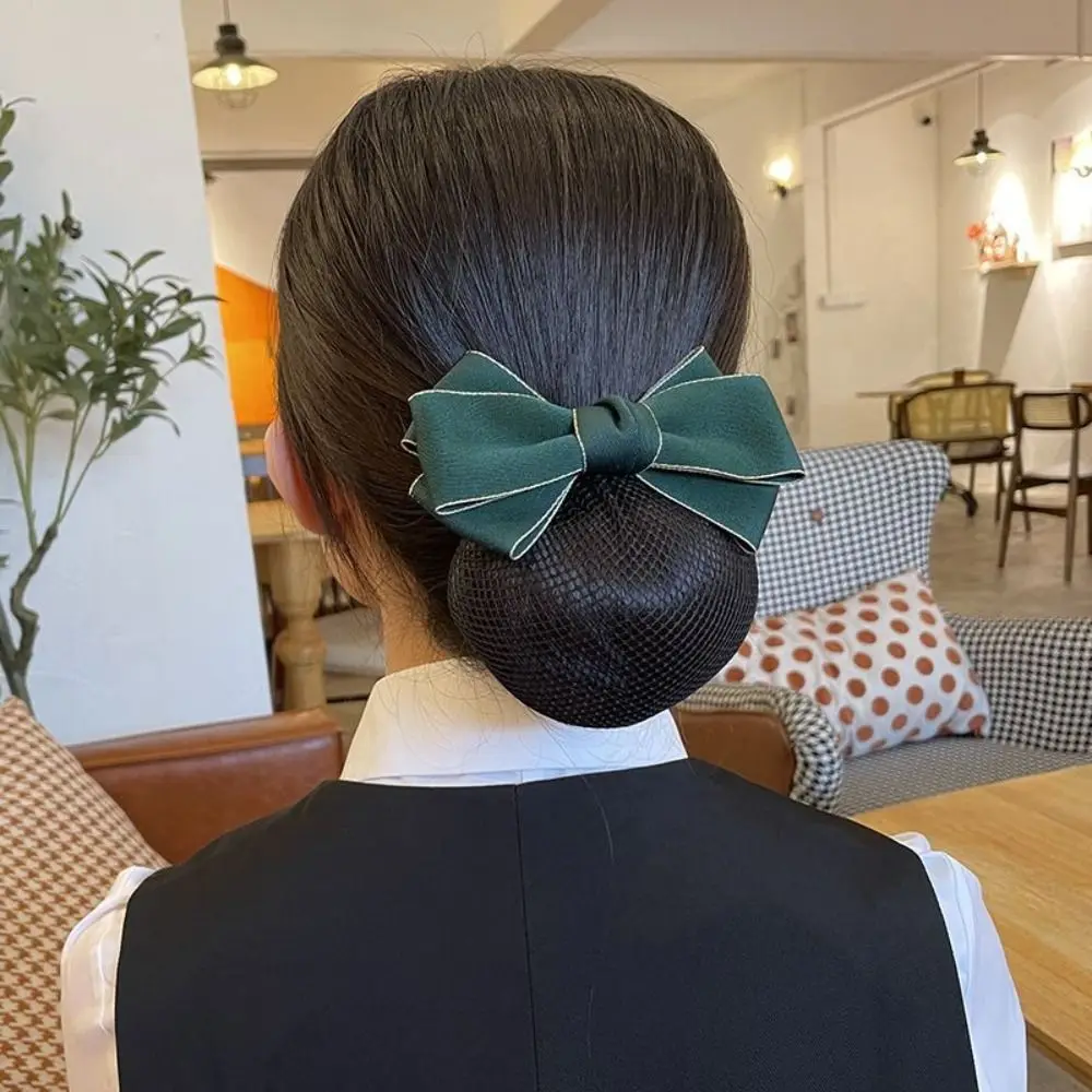 Pince à cheveux avec nœud papillon en ruban élégant, Style coréen, couvre-chef, chignon, accessoires pour cheveux, Barrette, couverture en filet pour cheveux, banque Pince à cheveux avec nœud papillon en ruban élégant, Style coréen, couvre-chef, chignon, accessoires pour cheveux, Barrette, couverture en filet pour cheveux, banque