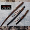 ensemble de 2 épées d'entraînement de samouraï japonais katana et wakizashi, lame en bois de palissandre/wengé, bois dur massif laqué saya, non tranchant