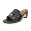 talons hauts pour femmes de style italien, pantoufles 100% en cuir véritable de haute qualité, chaussures décontractées classiques à bout rond et ouvert, tailles 35 44
