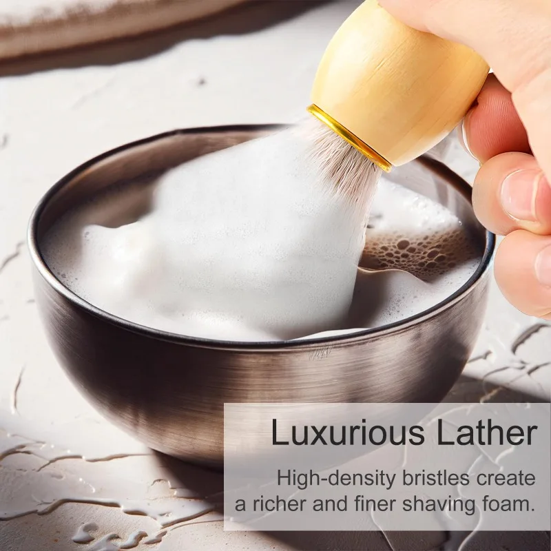 brosse de rasage pour cheveux de qualité supérieure avec manche en bois lisse, outil de luxe de qualité barbier pour le rasage, le soin de la barbe et le nettoyage du visage brosse de rasage pour cheveux de qualité supérieure avec manche en bois lisse, outil de luxe de qualité barbier pour le rasage, le soin de la barbe et le nettoyage du visage 