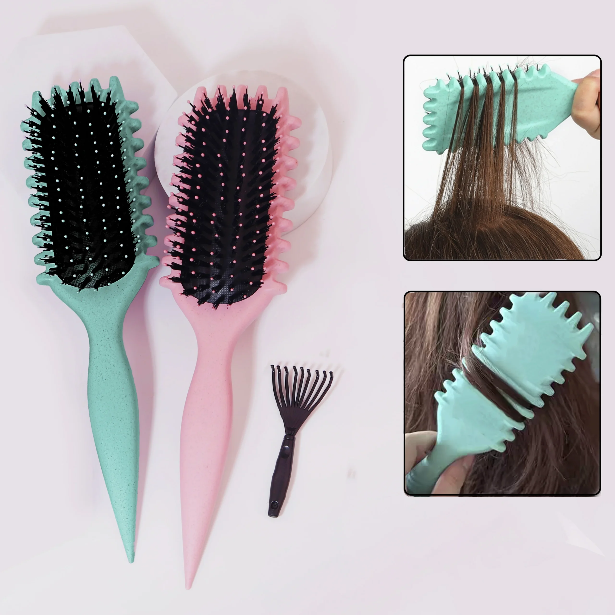 Brosse de coiffure pour cheveux bouclés, 1 pièce, élimination des rides, peigne pour cheveux bouclés et humides, outil de coiffure Brosse de coiffure pour cheveux bouclés, 1 pièce, élimination des rides, peigne pour cheveux bouclés et humides, outil de coiffure