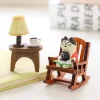 chaise à bascule grenouille, petite décoration japonaise mignonne de guérison, décoration de bureau, ornements de chat nimal, décoration de voiture
