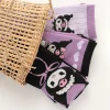 4 paires de chaussettes droites pour femmes, chaussettes droites de haute qualité, motif kuromi, confortables et douces, décontractées