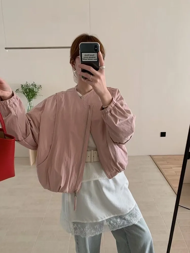 style coréen couleur unie femmes manteau ample haute rue printemps bomber veste manteau femmes mode vêtements style coréen couleur unie femmes manteau ample haute rue printemps bomber veste manteau femmes mode vêtements