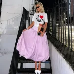 Jupe longue en Satin lavande, longueur cheville, taille haute, plissée, pour fête et tenue de soirée, bas confortable, 2026 Jupe longue en Satin lavande, longueur cheville, taille haute, plissée, pour fête et tenue de soirée, bas confortable, 2026
