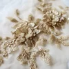 paillettes brodées fleur applique dentelle tissu garniture maille col mariage robe de mariée patch de couture robe de soirée décor bricolage artisanat