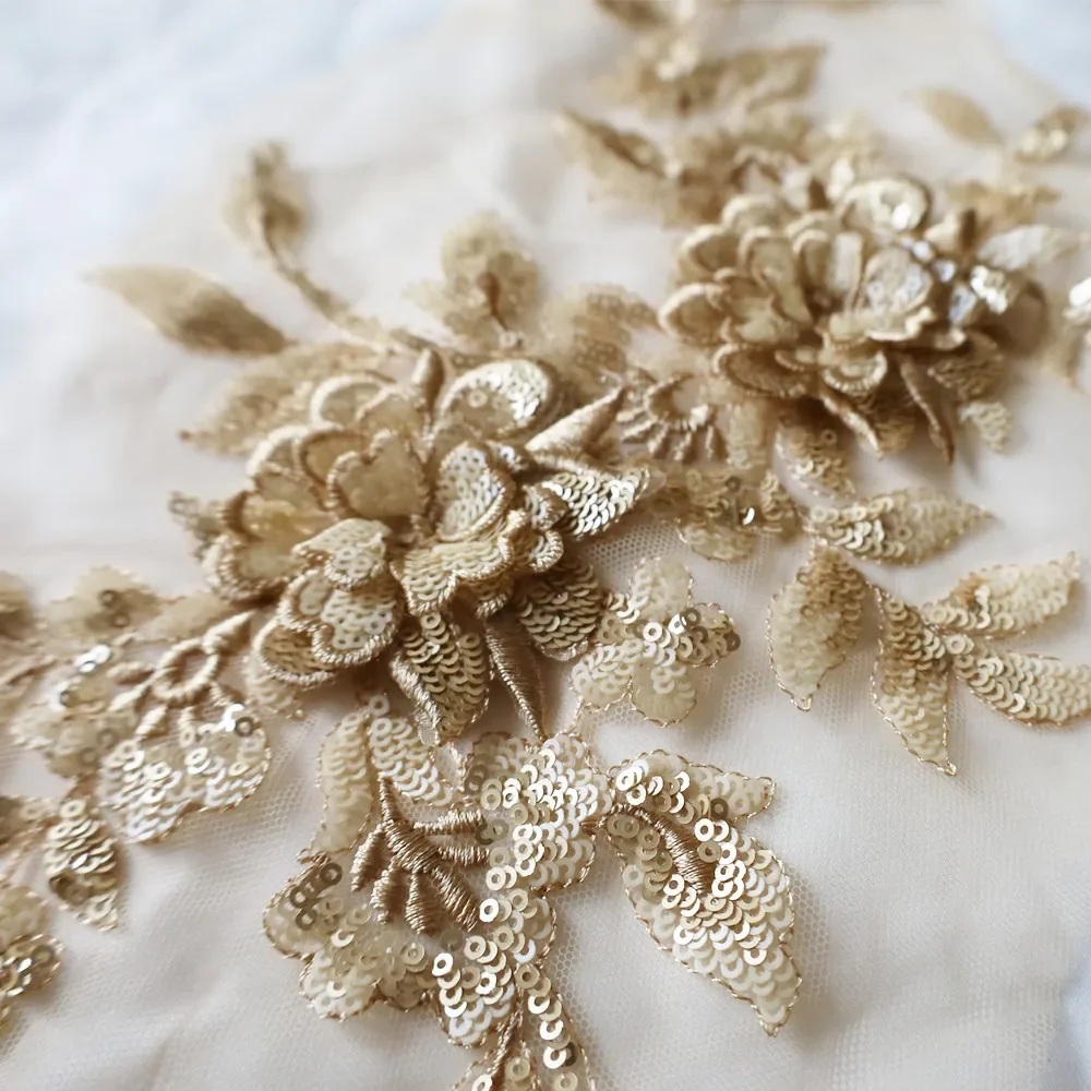 paillettes brodées fleur applique dentelle tissu garniture maille col mariage robe de mariée patch de couture robe de soirée décor bricolage artisanat paillettes brodées fleur applique dentelle tissu garniture maille col mariage robe de mariée patch de couture robe de soirée décor bricolage artisanat