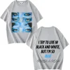 Billie tee yeux bleus t-shirt hommes femmes surdimensionné 100% coton à manches courtes été imprimé unisexe hauts