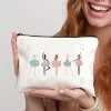pochette à cosmétiques sur le thème du ballet, sac de rangement léger pour toilettes de voyage, motif mignon, organisateur de maquillage à fermeture éclair, cadeau de fête