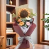 bouquet de fleurs au crochet fait à la main, bouquet de fleurs éternelles pour remise de diplôme, anniversaire, fête des mères, cadeau de saint valentin