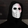 masque de tête de mort en plastique Épais pour cosplay, déguisement d'horreur, de tueur de démons sanglants, accessoires de ixd'halloween et de carnaval