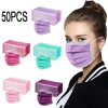 50 pièces femmes homme solide masque jetable masque 3Ply boucle d’oreille Anti-PM2.5 masque 50 pièces femmes homme solide masque jetable masque 3Ply boucle d’oreille Anti-PM2.5 masque