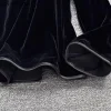 vestes noires en velours pour femmes, vêtements d'extérieur vintage de style chinois, hauts surdimensionnés, col en v, manteaux de tempérament chic, 2025