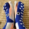 1/5 paires de chaussettes à motif d'anguille à bout fendu pour femmes et hommes, couvre pieds de dessin animé, bas à mi tube d'aquarium abstrait drôle