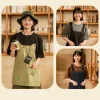 tablier gilet de style japonais, plusieurs poches réglables, résistant à la saleté, bretelles élargies, tablier de cuisine à la mode pour femmes