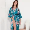 femmes robe longue kimono peignoir robe avec poches sexy mariage mariée demoiselle d'honneur robe de chambre surdimensionné satin homewear vêtements de détente