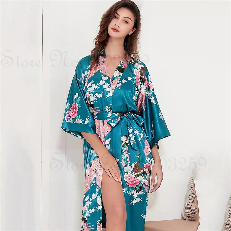 femmes robe longue kimono peignoir robe avec poches sexy mariage mariée demoiselle d'honneur robe de chambre surdimensionné satin homewear vêtements de détente femmes robe longue kimono peignoir robe avec poches sexy mariage mariée demoiselle d'honneur robe de chambre surdimensionné satin homewear vêtements de détente