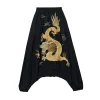 2025 chine dragon broderie bloomers pantalon noir femmes style ethnique national vintage harajuku sarouel pantalon baggy décontracté
