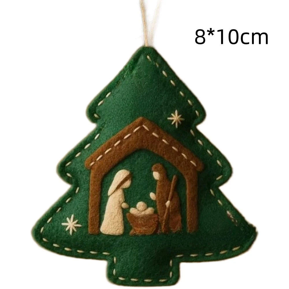 ornements en feutre faits à la main avec scène de nativité dans un style d'art moderne pour la décoration d'arbre de noël et une atmosphère festive de la maison ornements en feutre faits à la main avec scène de nativité dans un style d'art moderne pour la décoration d'arbre de noël et une atmosphère festive de la maison