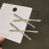 Épingles à cheveux en forme de x pour femmes, pinces décoratives à franges en biscuits brillant, accessoires pour cheveux, 1 paire