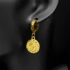boucles d'oreilles pendantes en acier inoxydable avec breloque pour femme, œil d'horus égyptien des prairies, porte bonheur en or, amulette, bijoux