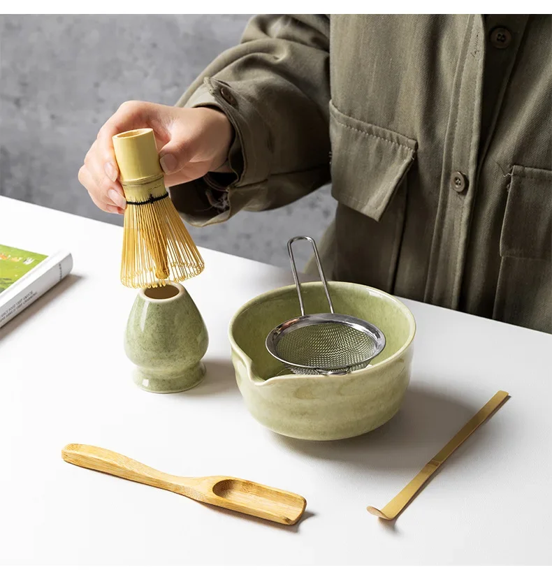 ensemble de fouets matcha en bambou, bol à thé en céramique, outils de fabrication de thé traditionnels japonais, accessoires de cuisine à domicile, cadeau, 4 5 6 pièces ensemble de fouets matcha en bambou, bol à thé en céramique, outils de fabrication de thé traditionnels japonais, accessoires de cuisine à domicile, cadeau, 4 5 6 pièces