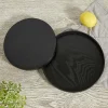 plateau de service rond multifonctionnel, plateau à thé noir en bois, assiette alimentaire japonaise, café