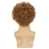 perruque courte bouclée pour hommes, brun clair, cheveux synthétiques, à utiliser pour halloween, cosplay, costume, style disco pour hommes