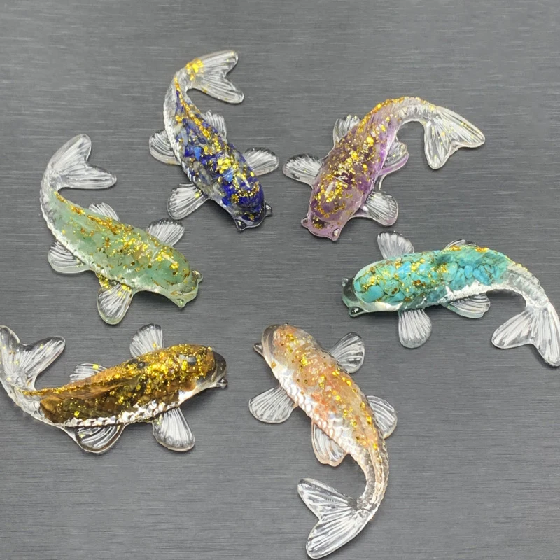 figurine de poisson koi porte bonheur en pierre de cristal, mini statue de carpe fantaisie en résine, décoration de maison, ornement de bureau, cadeau figurine de poisson koi porte bonheur en pierre de cristal, mini statue de carpe fantaisie en résine, décoration de maison, ornement de bureau, cadeau