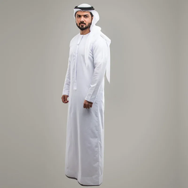 robe abaya musulmane décontractée pour hommes, col rond du moyen orient, écharpe de sauna blanche, bande de sauna, vêtements islamiques, nouveau, 2024 robe abaya musulmane décontractée pour hommes, col rond du moyen orient, écharpe de sauna blanche, bande de sauna, vêtements islamiques, nouveau, 2024