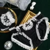 sous vêtements japonais en dentelle modal noir et blanc pour femmes, lingerie mignonne en coton, culotte sexy kawaii