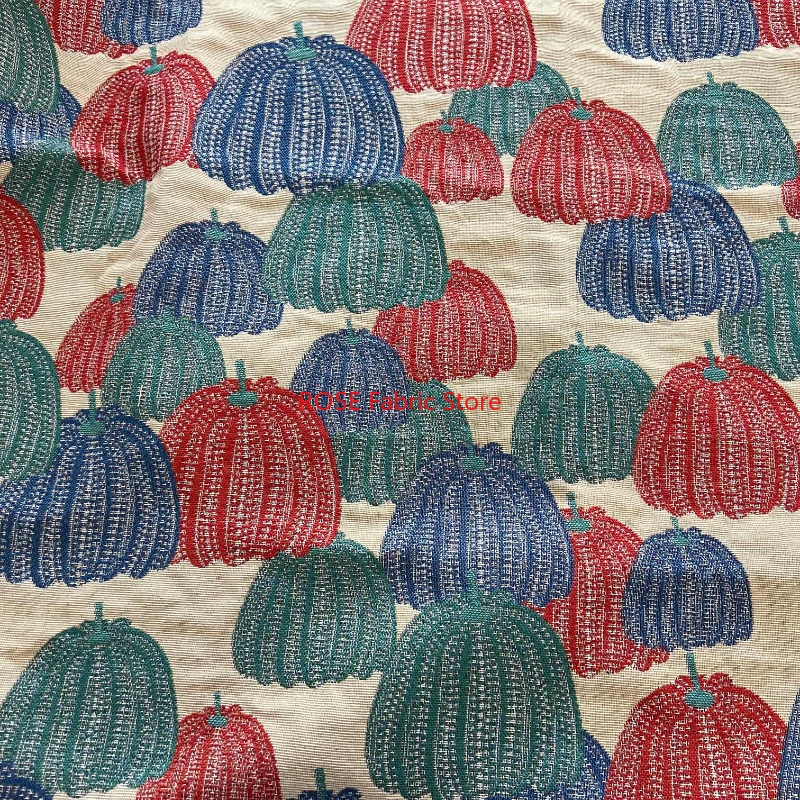 Tissu de broderie jacquard à motif de citrouille, pour robe, sac de jupe, bricolage de vêtements faits à la main, tissu de couture, tissu de créateur Tissu de broderie jacquard à motif de citrouille, pour robe, sac de jupe, bricolage de vêtements faits à la main, tissu de couture, tissu de créateur