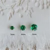 ccfchain boucles d'oreilles yas en argent regardé 925, plaqué or 14 carats, vert émeraude, mini boucles d'oreilles rondes à quatre griffes japonaises et coréennes