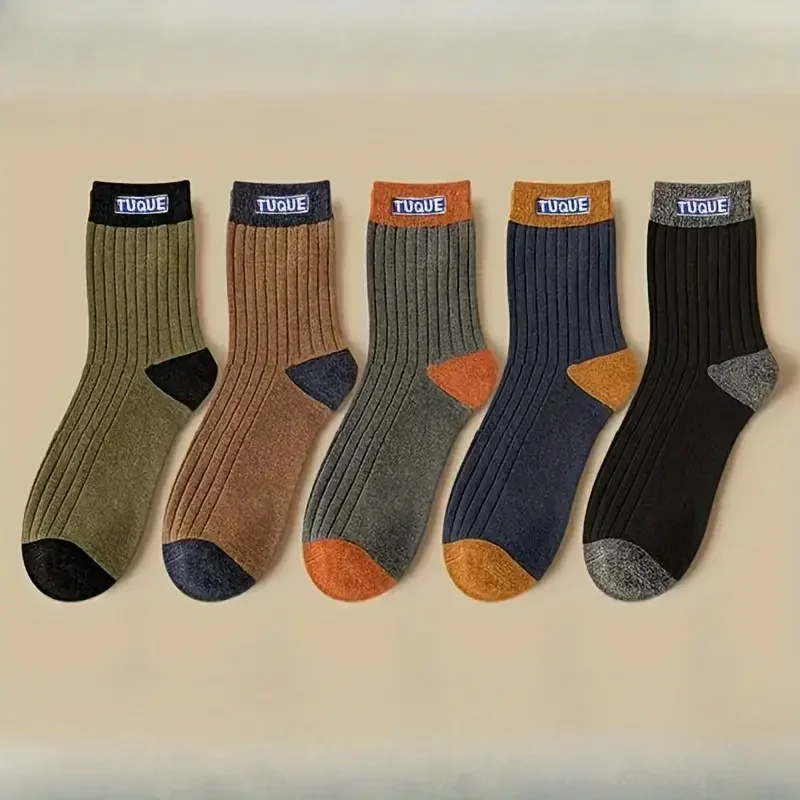 5 paires de chaussettes tendance pour hommes, chaussettes unisexes décontractées et confortables, respirantes, pour l'extérieur, pour toutes les saisons 5 paires de chaussettes tendance pour hommes, chaussettes unisexes décontractées et confortables, respirantes, pour l'extérieur, pour toutes les saisons
