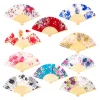 1 pièces original en bois main fleur bambou ventilateur de poche décoration fiestas chinois japonais pliant ventilateur pour la décoration intérieure