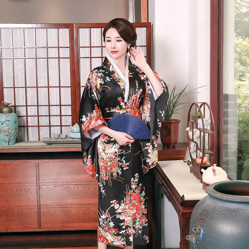 costume de cosplay vintage avec imprimé floral pour femme, kimono japonais, robe de bain geisha, robe de soirée de mariage, sexy, nouveauté costume de cosplay vintage avec imprimé floral pour femme, kimono japonais, robe de bain geisha, robe de soirée de mariage, sexy, nouveauté