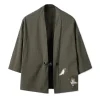 # veste kimono en coton et lin pour hommes, coupe vent de style chinois traditionnel, cardigan rétro, grande taille 5xl, printemps été 4206
