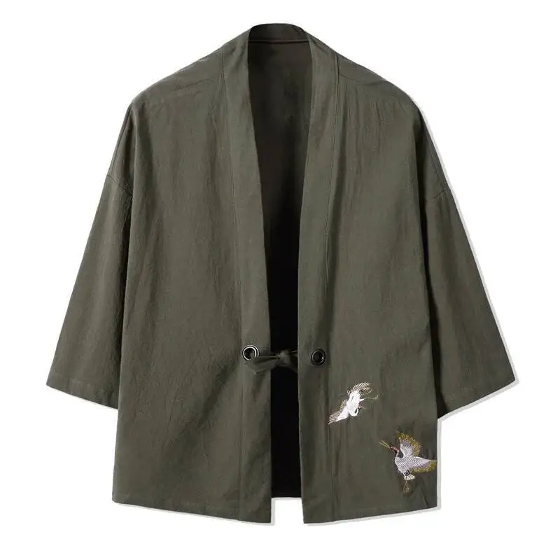 # veste kimono en coton et lin pour hommes, coupe vent de style chinois traditionnel, cardigan rétro, grande taille 5xl, printemps été 4206 # veste kimono en coton et lin pour hommes, coupe vent de style chinois traditionnel, cardigan rétro, grande taille 5xl, printemps été 4206