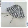 chapeau seau à bord rabattable pour femmes, imprimé avec nœud à carreaux doux japonais, été, mince, mignon, polyvalent, dôme pare soleil, casquette de soleil à lacets