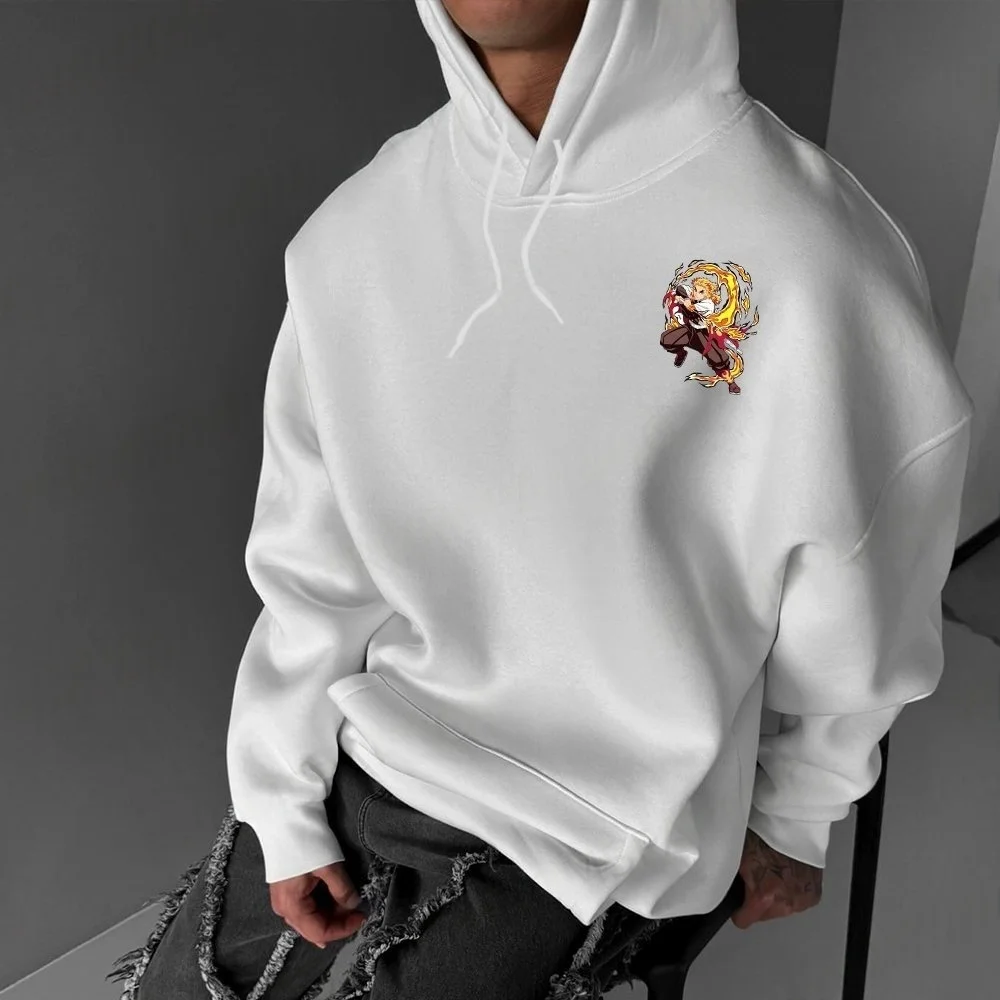 demon slayer – pull à capuche pour hommes, kyojuro rengoku, anime japonais, printemps et automne, tenue parent enfant à manches longues pour garçons demon slayer – pull à capuche pour hommes, kyojuro rengoku, anime japonais, printemps et automne, tenue parent enfant à manches longues pour garçons