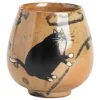 tasse à thé en porcelaine à bois d'imitation japonaise, bol à thé rétro en céramique chat zhiye, grande tasse principale unique pour la maison, service à thé kung fu
