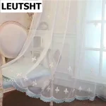 Rideaux nordiques pour salon, salle à manger, chambre à coucher, rideau brodé, fil de maille frais et respirant, décoration verticale au sol, vente Rideaux nordiques pour salon, salle à manger, chambre à coucher, rideau brodé, fil de maille frais et respirant, décoration verticale au sol, vente