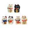 Statue de chat japonais Zakka, Figurines miniatures en résine, jouets artisanaux, ornement de voiture, décoration de maison, accessoires de photographie, 2 pièces/ensemble