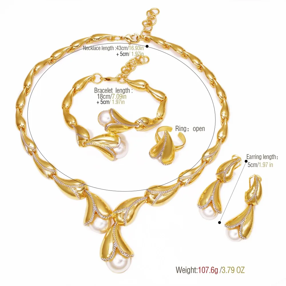 gzjpei 4 pièces ensemble de bijoux en perles d'eau douce unique italie 18k plaqué or goutte d'eau bijoux pour les femmes cadeau de mariage 2025 nouveau gzjpei 4 pièces ensemble de bijoux en perles d'eau douce unique italie 18k plaqué or goutte d'eau bijoux pour les femmes cadeau de mariage 2025 nouveau