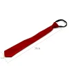 nouveau cravate pré attachée pour filles garçons enfant maigre fermeture éclair paresseux cravates enfants rouge couleur unie mince étroit marié fête