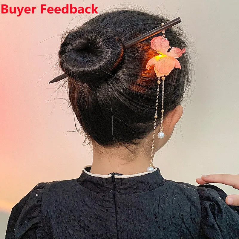 Épingle à cheveux de style ancien, couvre chef lumineux, pompon hanfu, bâtons de cheveux, accessoires pour cheveux de style chinois, fourchette à cheveux en bois, cadeau de coiffure Épingle à cheveux de style ancien, couvre chef lumineux, pompon hanfu, bâtons de cheveux, accessoires pour cheveux de style chinois, fourchette à cheveux en bois, cadeau de coiffure